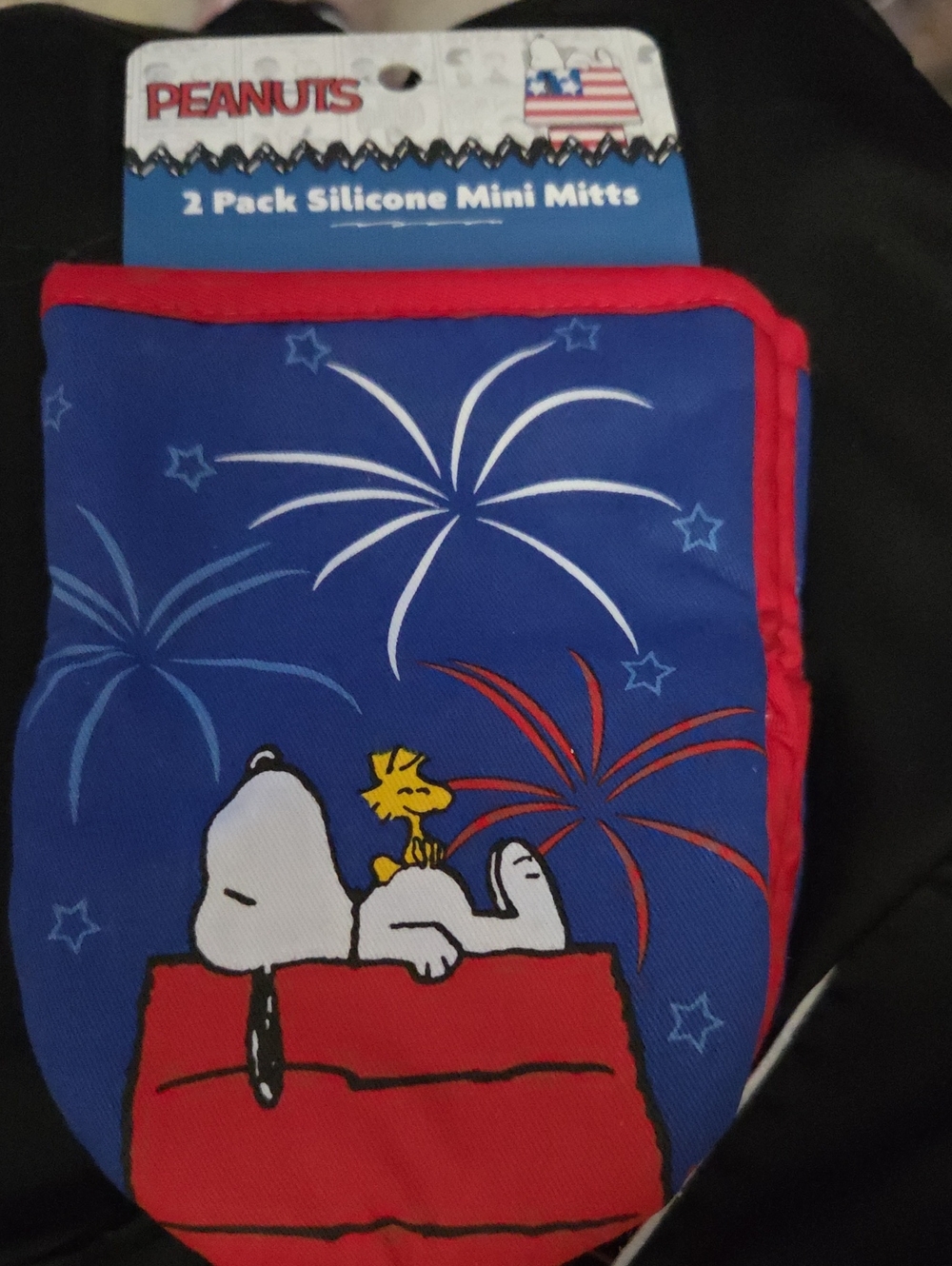 Peanuts Blue Red Snoopy & Woodstock Silicone Mini Oven Mitts NWOT